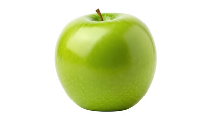 Isolated shiny green apple fruit on a clean backdrop, nutritious diet food, delicious healthy snack