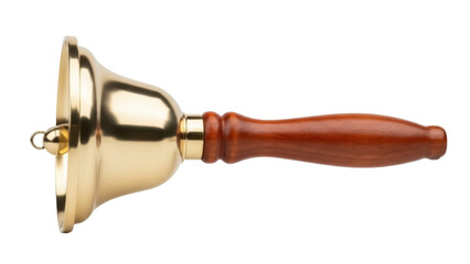 Isolated hand bell for ringing, school, celebration, notification, holiday or education