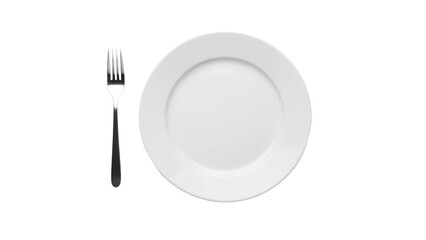Clean Plate Fork Isolated Black Background Dinnerware Utensil