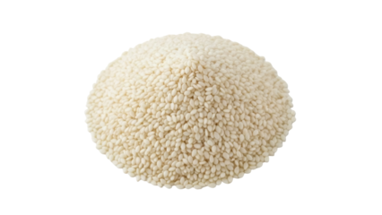 Isolated mound of organic sesame seeds for adding flavor to foods and baking recipes