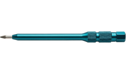 Isolated instrument with a blue handle used in precise repair work or jewelry making