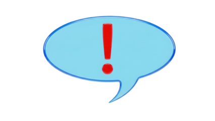 Isolated Alert Message in Speech Bubble Shape with Exclamation Point for Visual Communication