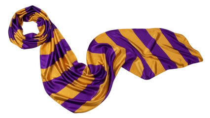 Isolated Scarf, Silky Shawl Accessory, Striped, Purple and Gold Team Colors, Stylish Fashion