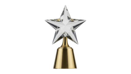 Isolated Star trophy with gold base, award for excellence or outstanding achievement