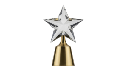 Isolated Star trophy with gold base, award for excellence or outstanding achievement