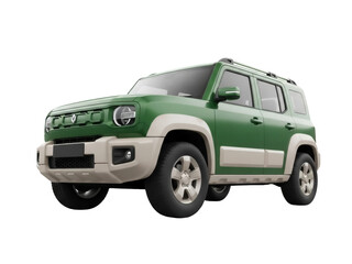 Isolated Green Off-Road Vehicle. Modern SUV Car. Automobile Design. Powerful auto model © Eva