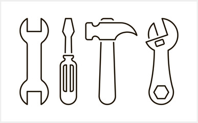 Stencil screwdriver icon Hammer Tools clipart Vector stock illustration