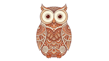 Isolated Owl illustration, detailed, cute bird, decorative, design element, animal graphic