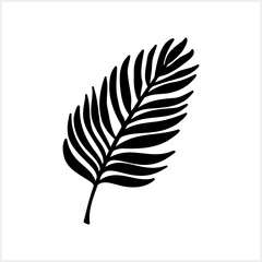 Doodle leaf icon isolated. Stencil clipart. Vector stock illustration