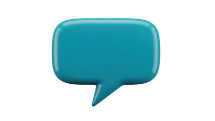 Naklejka premium Isolated blue speech bubble icon for communication, conversation, or message on social media
