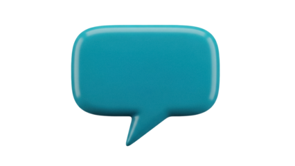 Isolated blue speech bubble icon for communication, conversation, or message on social media