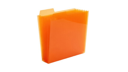 Isolated orange expanding file folder, organizer, pockets for invoices or office documents