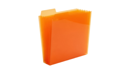 Isolated orange expanding file folder, organizer, pockets for invoices or office documents