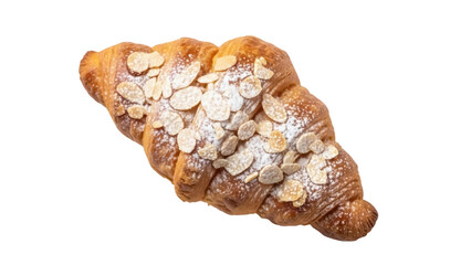 Isolated Almond Croissant Pastry Delicious and Flaky for Breakfast or Dessert Freshly Baked
