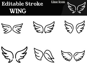 A sleek wing icon featuring a curved layered feather design with smooth lines and balanced segments.Minimalist and modern it represents flight freedom speed protection and inspiration ideal for logos.