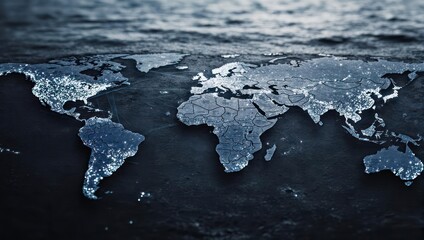 Global Map Made of Ice and Water.