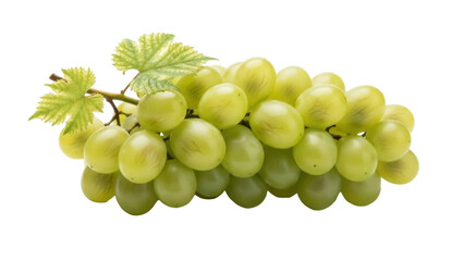 Isolated cluster of green grapes, healthy natural fruit for dessert, vegetarian cuisine