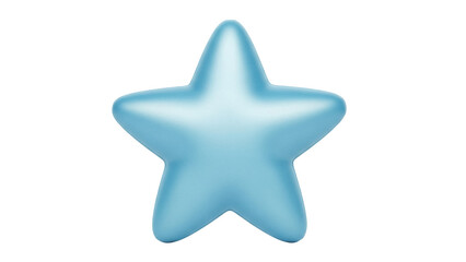 Isolated glossy blue star, five pointed, soft, decorative and cheerful, design element