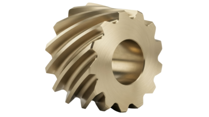 Isolated Helical Gear Component Closeup for Industry Applications Machined Part Engineering