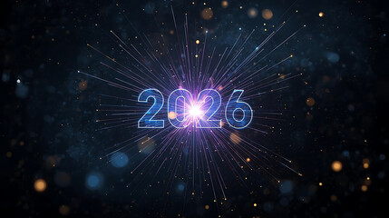 Glowing 2026 Light Explosion