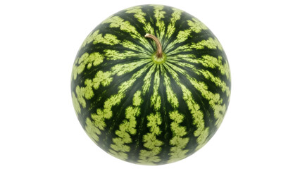 Isolated ripe watermelon with its characteristic stripes ready to be served and enjoyed