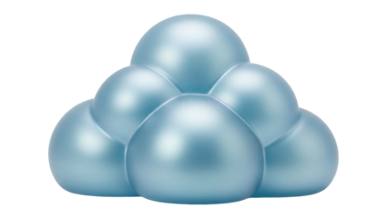 Isolated cluster of shiny spheres of blue, group of round geometric shapes in 3D design