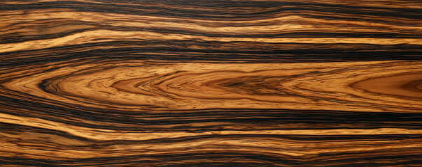 lacquered zebrano wood texture with bold contrasting stripes and smooth glossy surface