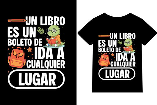 Un libro es un boleto de ida a cualquier lugar. -Dise&ntilde;o de camisetas, frases, carteles, tazas y tipograf&iacute;a creativa..
