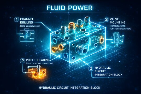 Hydraulic Manifold Block with Filtration and Regulation for Fluid Power Systems