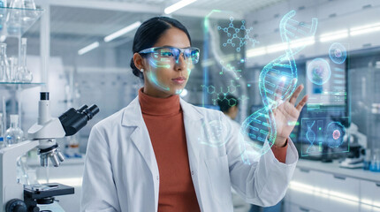 Laboratory Genetic Research Guided by Biotechnology Scientist