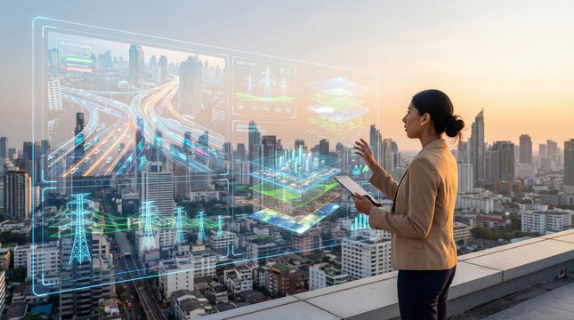 Smart City Infrastructure Planner Analyzing Urban Energy Systems