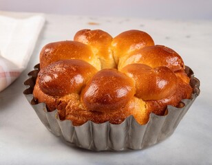 Monkey bread rolls in vintage baking tin