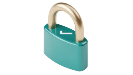 Isolated padlock with metal shackle, a safety and security device for a storage or door