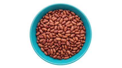 Isolated bowl of raw kidney beans for healthy cooking and vegan nutrition, diet food