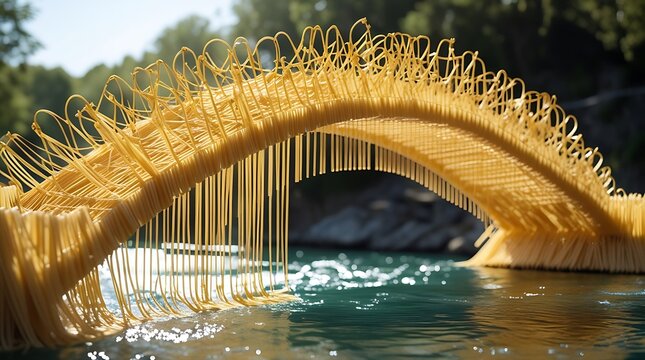 View from the top of the Rumpiang Bridge, located in South Kalimantan, Indonesia, as a link across the very wide Barito River