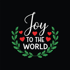 Joy to the World Christmas Wreath Typography