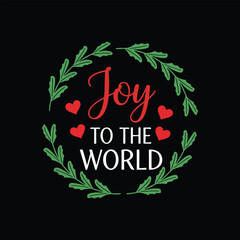 Joy to the World Christmas Wreath Graphic