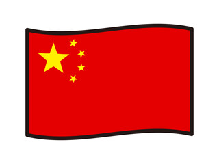 中華人民共和国の国旗アイコンイラスト素材3