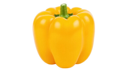 Isolated yellow bell pepper against a neutral backdrop, raw, food ingredient for cooking