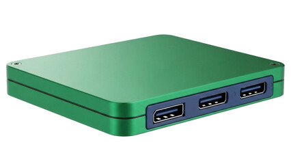 Isolated Green USB Hub peripheral device for computer connectivity and data transfer
