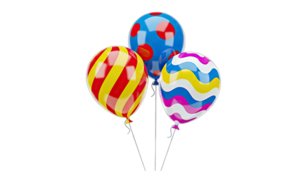 Colorful Balloons Floating Against White Background