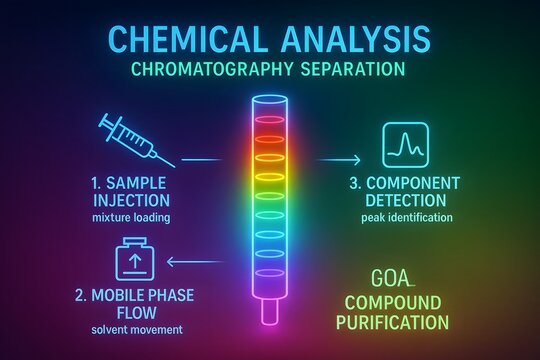 Chemical Chromatography Analysis and Compound Separation Process for Laboratory Research