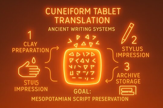 Ancient Cuneiform Clay Tablet with Stylus Impressions for Historical Study