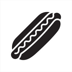 hotdog stencil icon silhouette vector illustration