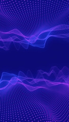 Digital wave particles creating glowing abstract data flow