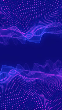 Digital wave particles creating glowing abstract data flow