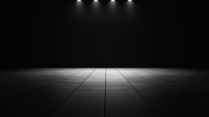 A spotlight illuminates a stage floor.