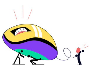 A flat style illustration representing gaming mouse