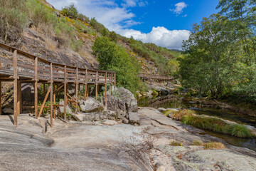 Wooden walkways along River Vez