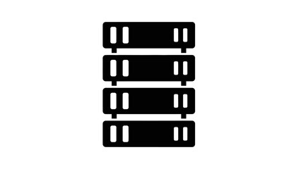 Obraz premium Minimalist Illustration of a Stack of server or storage units in black and white design